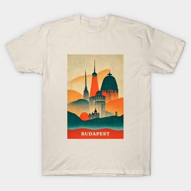 Budapest Retro Travel T-Shirt by Retro Travel Design